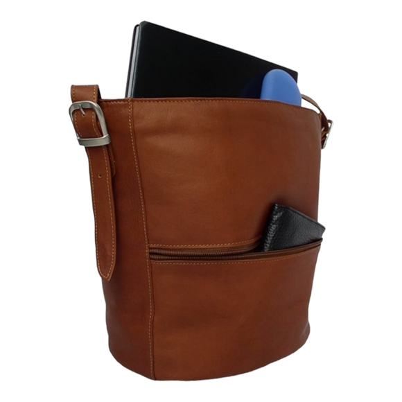 Piel Full Grain Cowhide Leather Bucket Bag - Picture 16 of 17